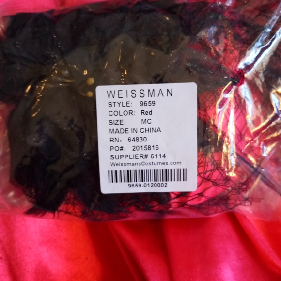 Dance Recital Costume Child-Medium or Large Red NEW Toule Pageant - Picture 12 of 12